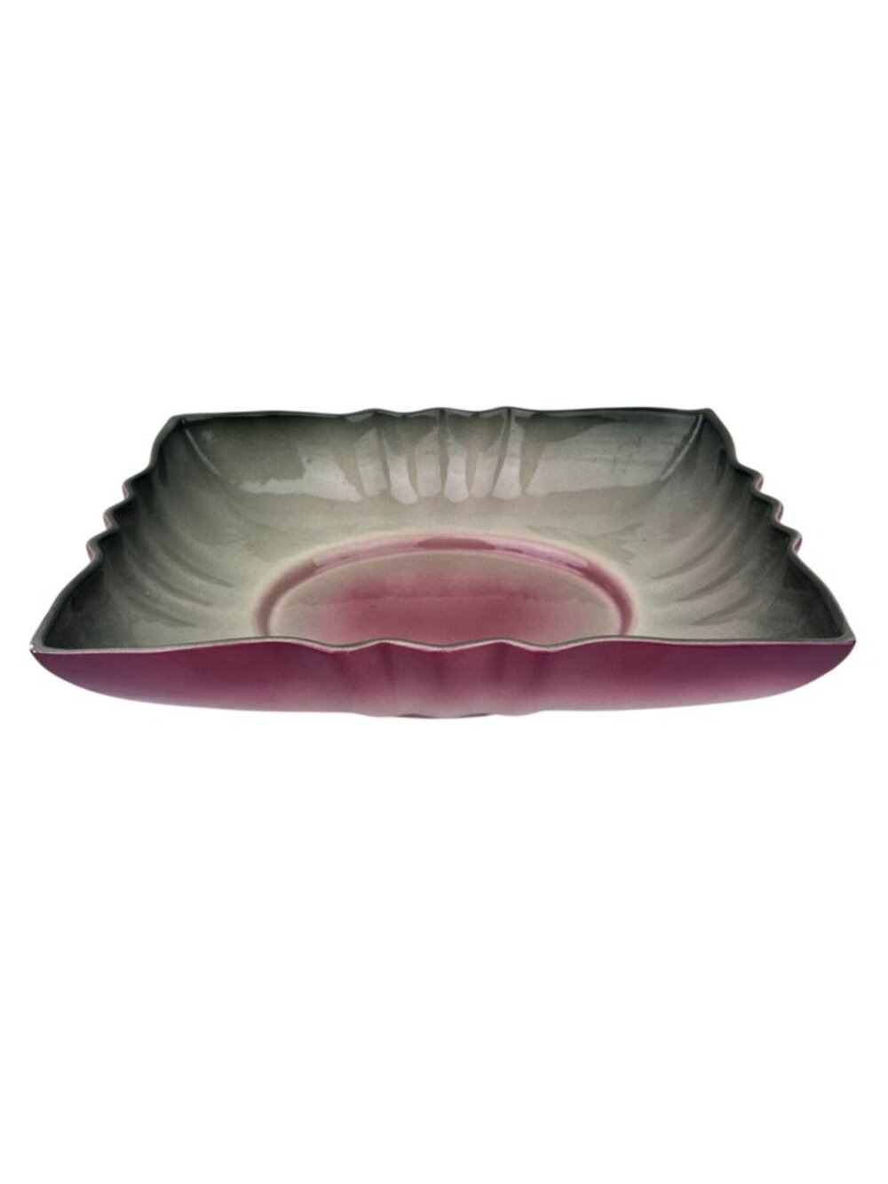 MCM Planter Console Bowl Los Angeles Pottery VTG Pink Green Ombre Bonsai READ